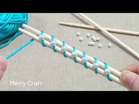 It's so cute!! Superb woolen flower making trick using chopstick - Super easy flower decor idea