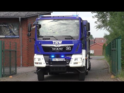 [LKW in Mittelleitplanke] Neuer GKW 1 + GKW 2 & MTW ZTr THW OV Elmshorn