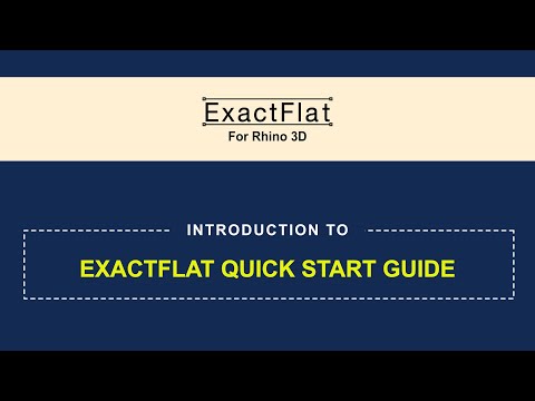 Hướng dẫn sử dụng phần mềm ExactFlat for Rhino 3D