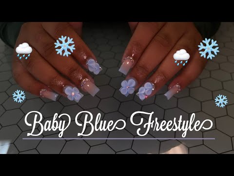 BABY BLUE FREESTYLE| 3D FLOWERS| BEGINNER FRIENDLY