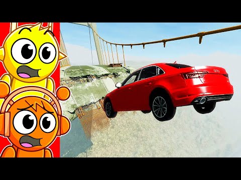 CARS VS BRIDGE JUMP!!! (Funny Animations)