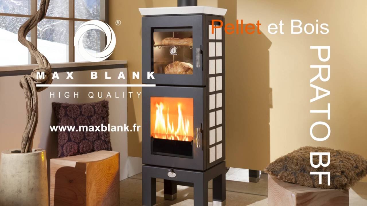 Poêle combiné bois-pellets ou poêle cheminée mixte bois-granulés sans électricité.
