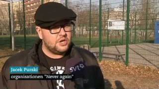 Stowarzyszenie „NIGDY WIĘCEJ” o rasizmie w polskiej piłce nożnej, 5.12.2011 (szwedz. i ang.).