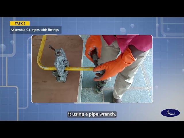 Assemble GI pipes with standard fittings
