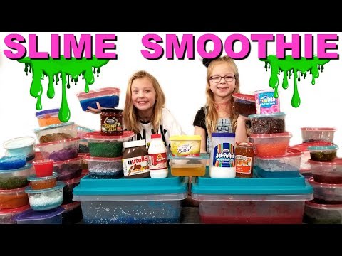 MIXING ALL OUR GIANT SLIMES!!! - DIY Giant Slime Smoothie!!!