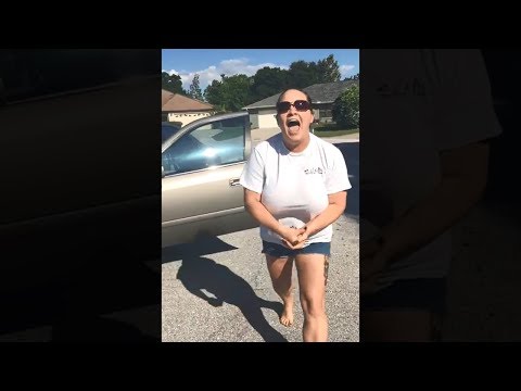 angry lady yells at kid for standing in road..