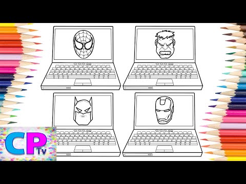 Superheroes on Laptop Screen Coloring Pages/Spiderman/Hulk/Elektronomia - Sky High [NCS Release]