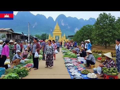 Cambodia Mountain Market - Snam Prampi Traditional Morning Market in Kampot Province