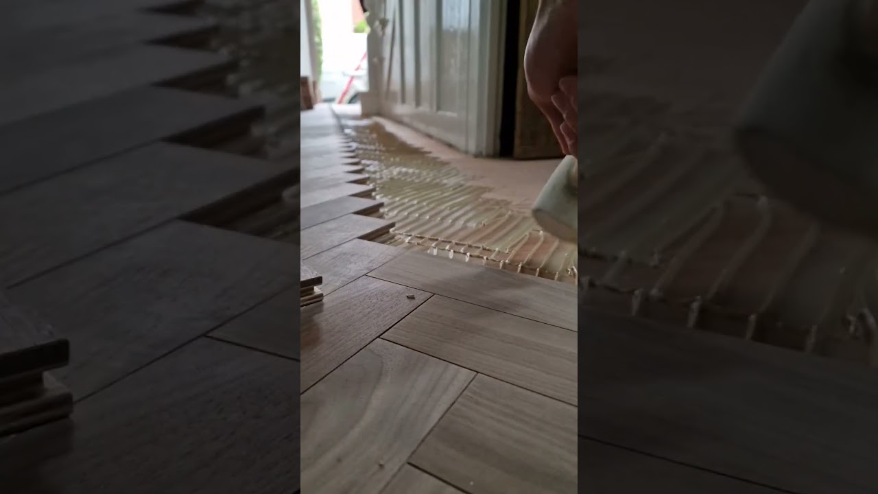 Parquet Floor Installation (Herringbone Wood Flooring)