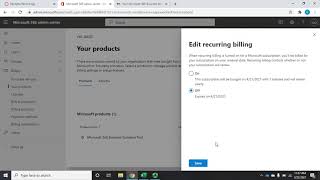 Turning off recurring billing for Office 365