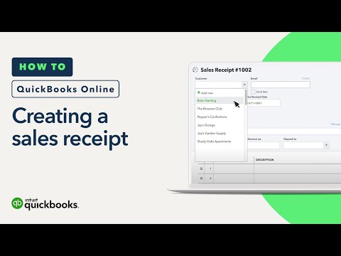 Part of a video titled How to create a sales receipt in QuickBooks Online - YouTube