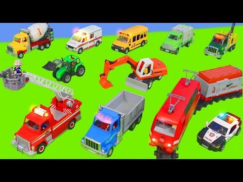 Excavator, Tractor, Fire Truck, Garbage Trucks & Police Cars Toy Vehicles for Kids