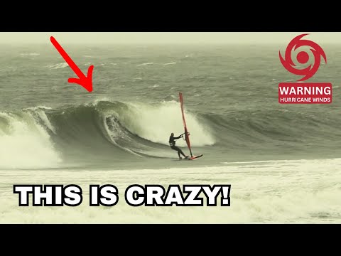 Windsurfing through Hurricane Conditions?? 😳 EPIC Windsurf Day Strong Winds and Heavy Waves 💣