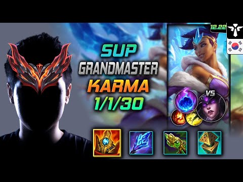 GrandMaster Support Karma Build Shurelya's Battlesong Arcane Comet - LOL KR 12.22