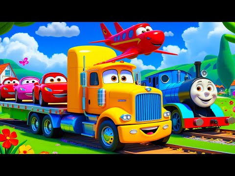 Monster Trucks Flatbed Long Trailer Truck Cars Rescue - Cars vs Deep Water - BeamNG.drive