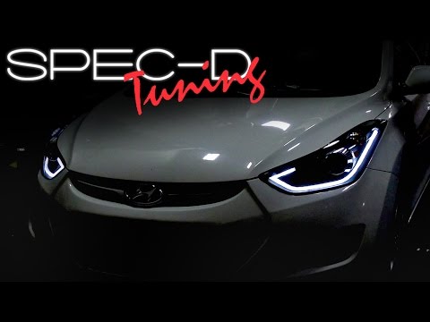 SPECDTUNING INSTALLATION VIDEO: 2011-2013 HYUNDAI ELANTRA PROJECTOR HEADLIGHTS