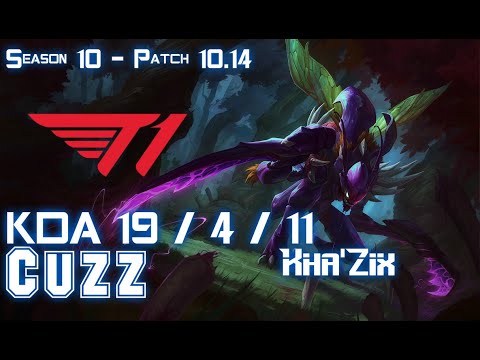 T1 Cuzz KHA'ZIX vs GRAGAS Jungle - Patch 10.14 KR Ranked