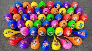 Finding Paw Patrol Characters in Slime! Chase, Skye, Marshall Water Drop Surprise | ASMR Clay