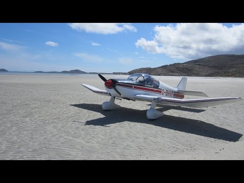 Barra Island Beach Landing, Outer Hebrides - Jodel D150 Mascaret - Cockpit View