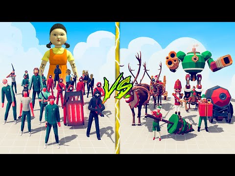 HOLIDAY FACTION vs SQUID GAME FACTION - Totally Accurate Battle Simulator TABS