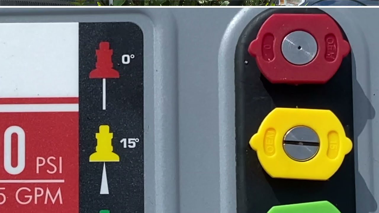 What do the colors on the pressure washer tips mean? Tipseri