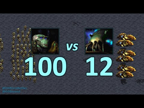100 Zealots vs 12 Reavers - Janky vs Working Scarabs - StarCraft Retro Battles