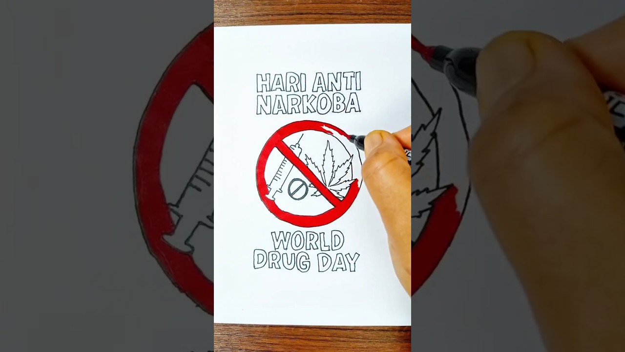 Menggambar Poster Hari Anti Narkoba Sedunia#shorts