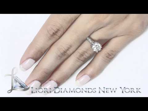 ER-0137 - 2.72 Carat J-SI1 Certified Natural Round Diamond Engagement Ring 14k White Gold