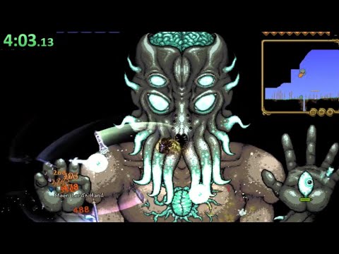 terraria speedrun world record 100% legit random seed glitchless no mods