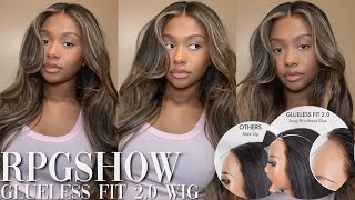 *NEW* Glueless Fit 2.0 Wig 🔥| 13x6 Curtain Bang Brunette Balayge Lace Front | Ft. RpgShow Wig