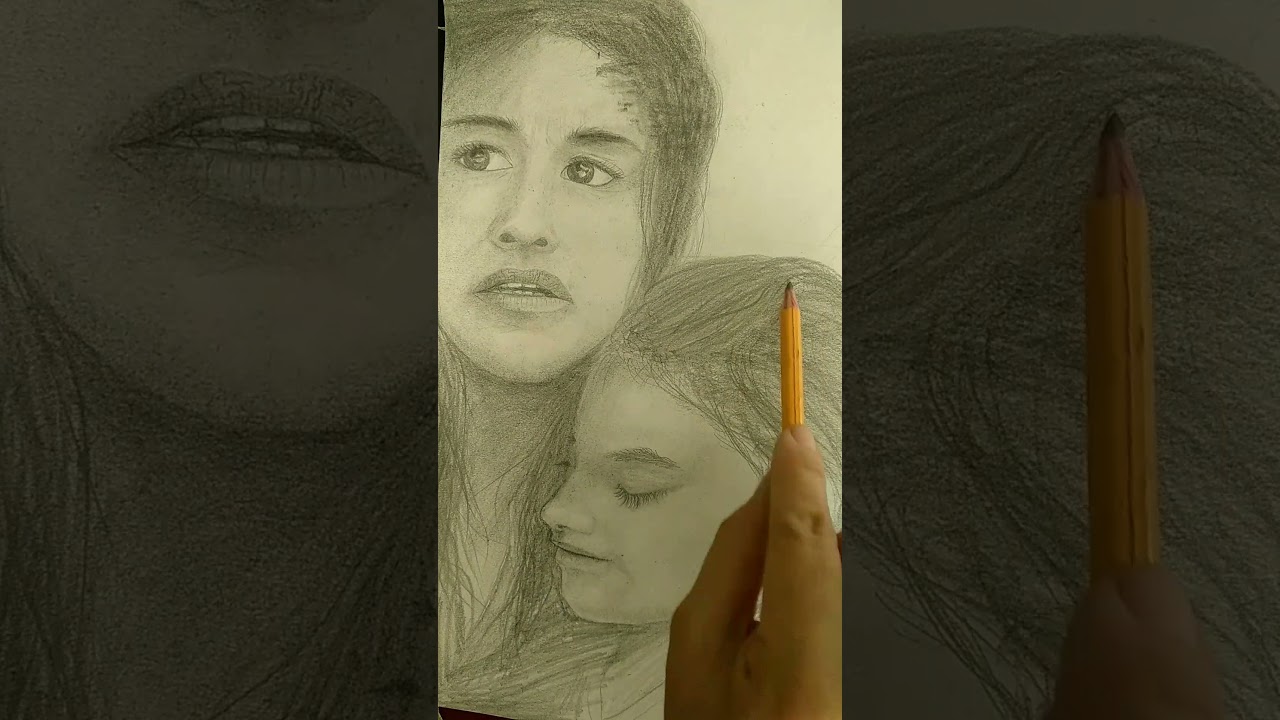 Draw AWAKE poster- 어웨이크 영화 포스터를 연필로 그리는 과정