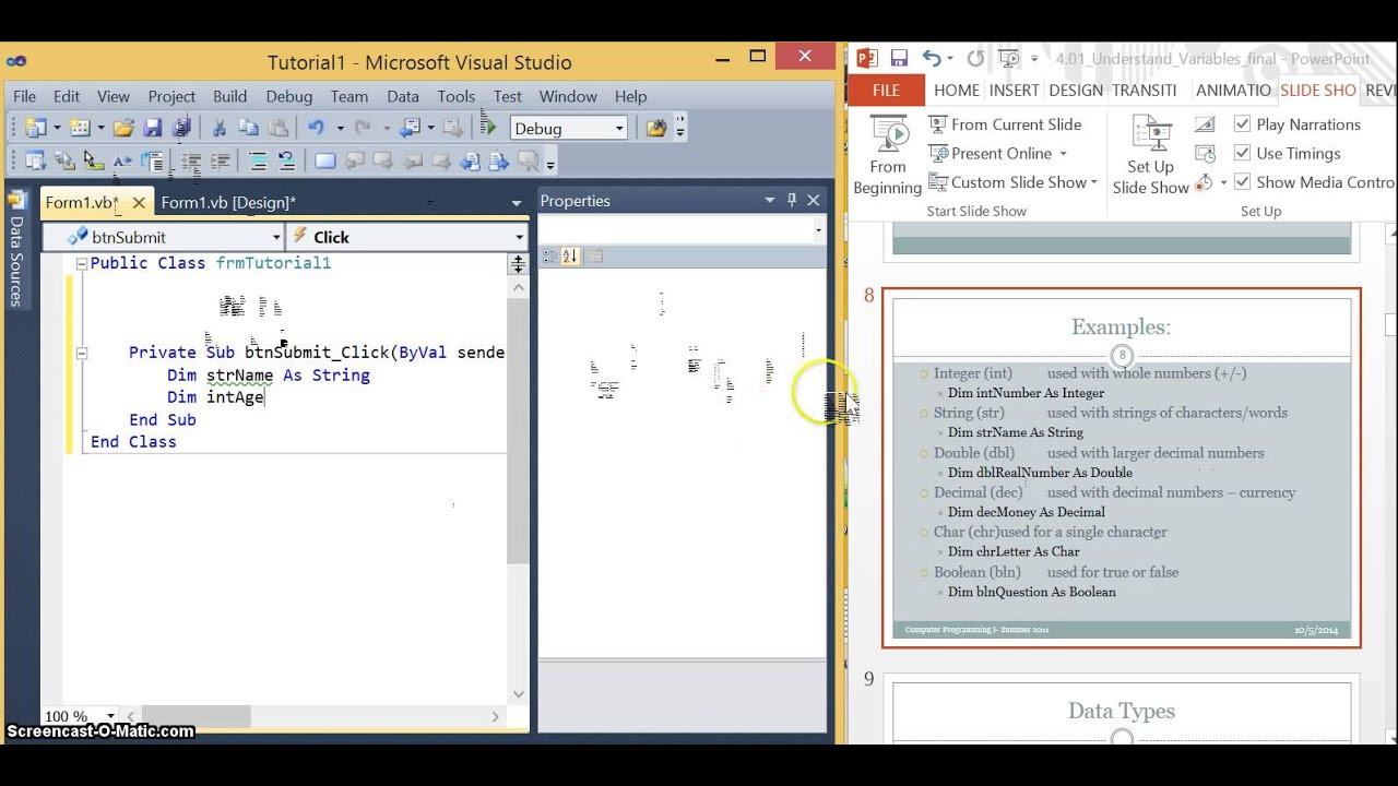 Tutorial1 - Programming 1 - 4.01 - Variables and Data Types