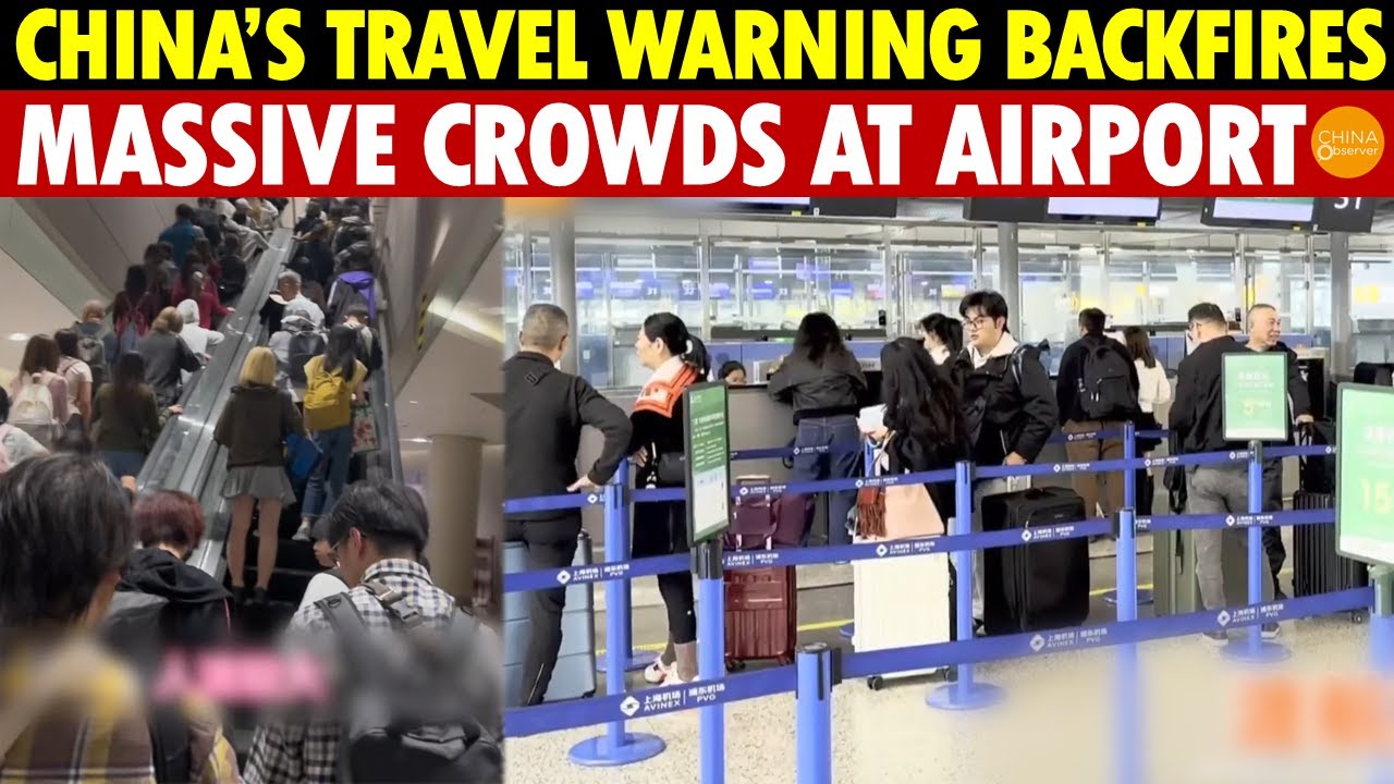 China’s Travel Warning Backfires! More Chinese Tourists to Japan—Massive Crowds at Shanghai Airport