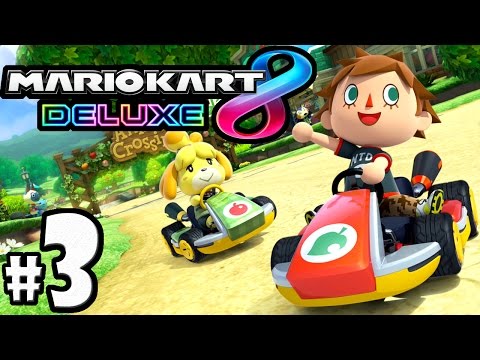 Mario Kart 8 Deluxe PART 03 - Switch Gameplay Walkthrough - 2 Player Battle Mode, Isabelle, Villager