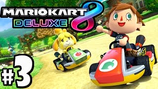Mario Kart 8 Deluxe PART 03 - Switch Gameplay Walkthrough - 2 Player Battle Mode, Isabelle, Villager