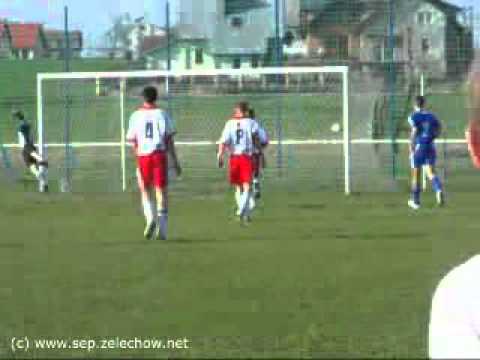 2009.04.10 Sęp Żelechów (juniorzy) - Bródno Warszawa: bramka Pawła Mańki na 2:2