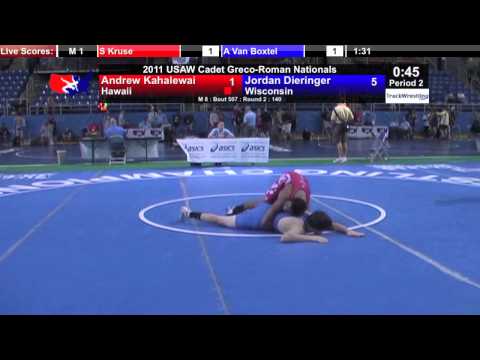 Cadet Greco 140 - Jordan Dieringer (WI) vs. Andrew Kahalewai (HI)