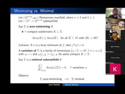 Jesse Madnick 1 - Minimal submanifolds in spheres