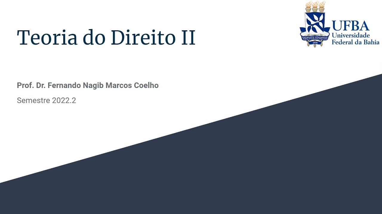 Teoria do Direito II | Introdução ao Curso | UFBA