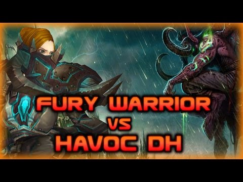 Evylyn - WoW Legion Alpha duels Fury Warrior vs Havoc Demon Hunter ft. Banana Raccoon - 110 pvp