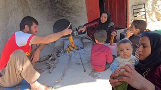 Harvesting sunflower seeds and corn from the garden: A happy day for the Atabak family