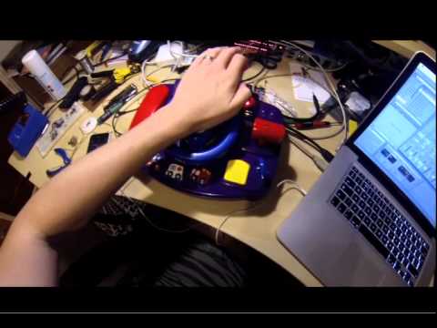 Circuit Bent/Hacked kids toy as a MIDI controller.