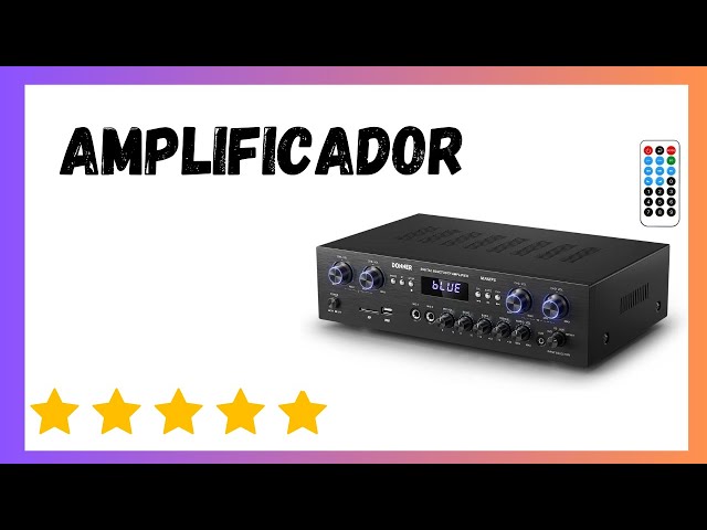 Vídeo relacionado con Amplificador Audio Bluetooth 5.0, Donner Amplificador Audio Estéreo 4 Canales, Amplificador HiFi 440W con USB, SD, FM, 2 Mic IN Echo, RCA, LED para Estudio, Hogar, MAMP5
