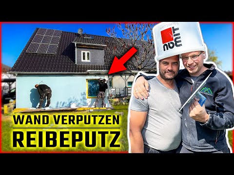 WAND VERPUTZEN - Reibeputz auftragen & strukturieren | Strukturputz Fassade! | Home Build Solution