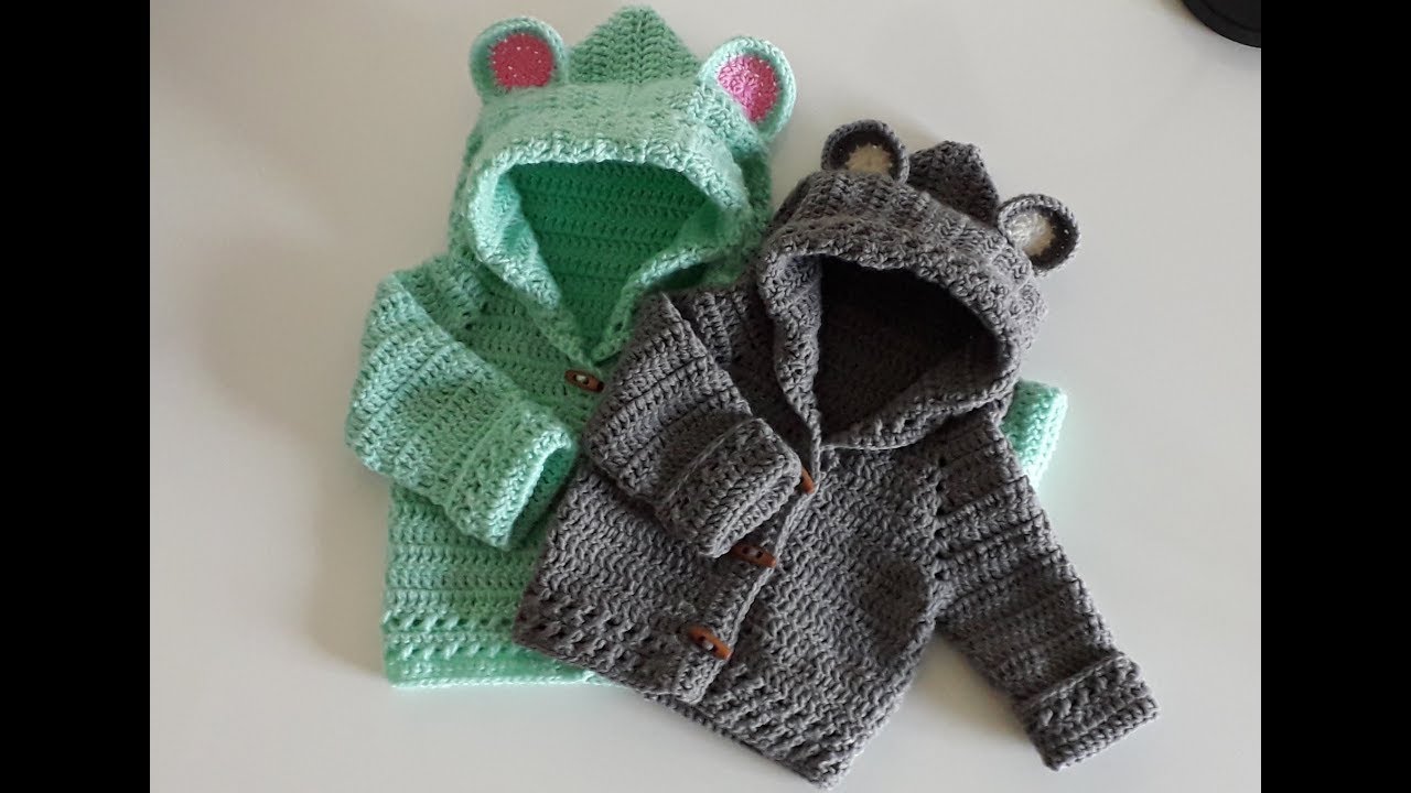 Crochet #9 How to crochet a hooded baby jacket