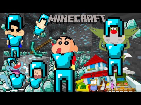 CRAZY REACTION! Shinchan Discovers Rare Diamond - Minecraft Mania!
