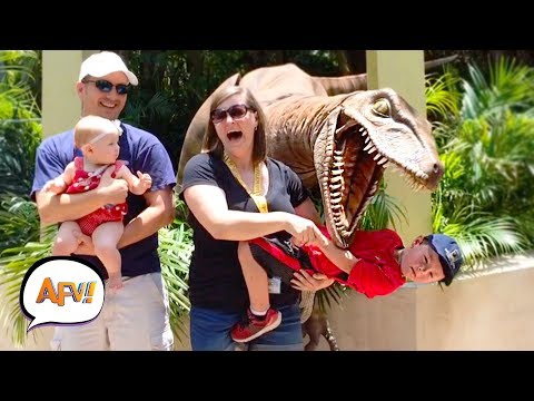 Watch Them Scream! Dinosaur Edition! | Try Not to Laugh | AFV 2019
