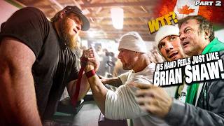 Backyard Armwrestling mit kanadischen Riesen