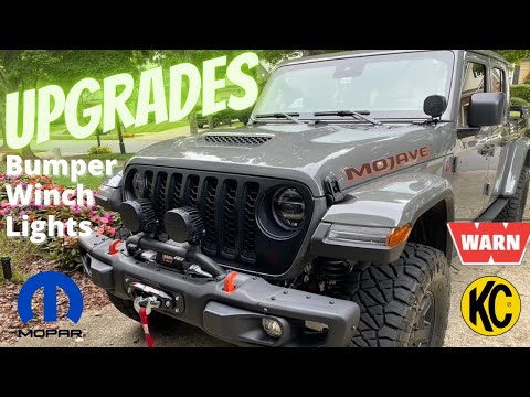 New Mopar Rubicon Bumper, Warn Winch & Mopar Lights: MUST HAVES for the Jeep Gladiator Mojave!