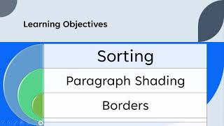 Day 05 MS WORD Tutorials sorting in ms word, paragraph shading in ms word, borders in ms word